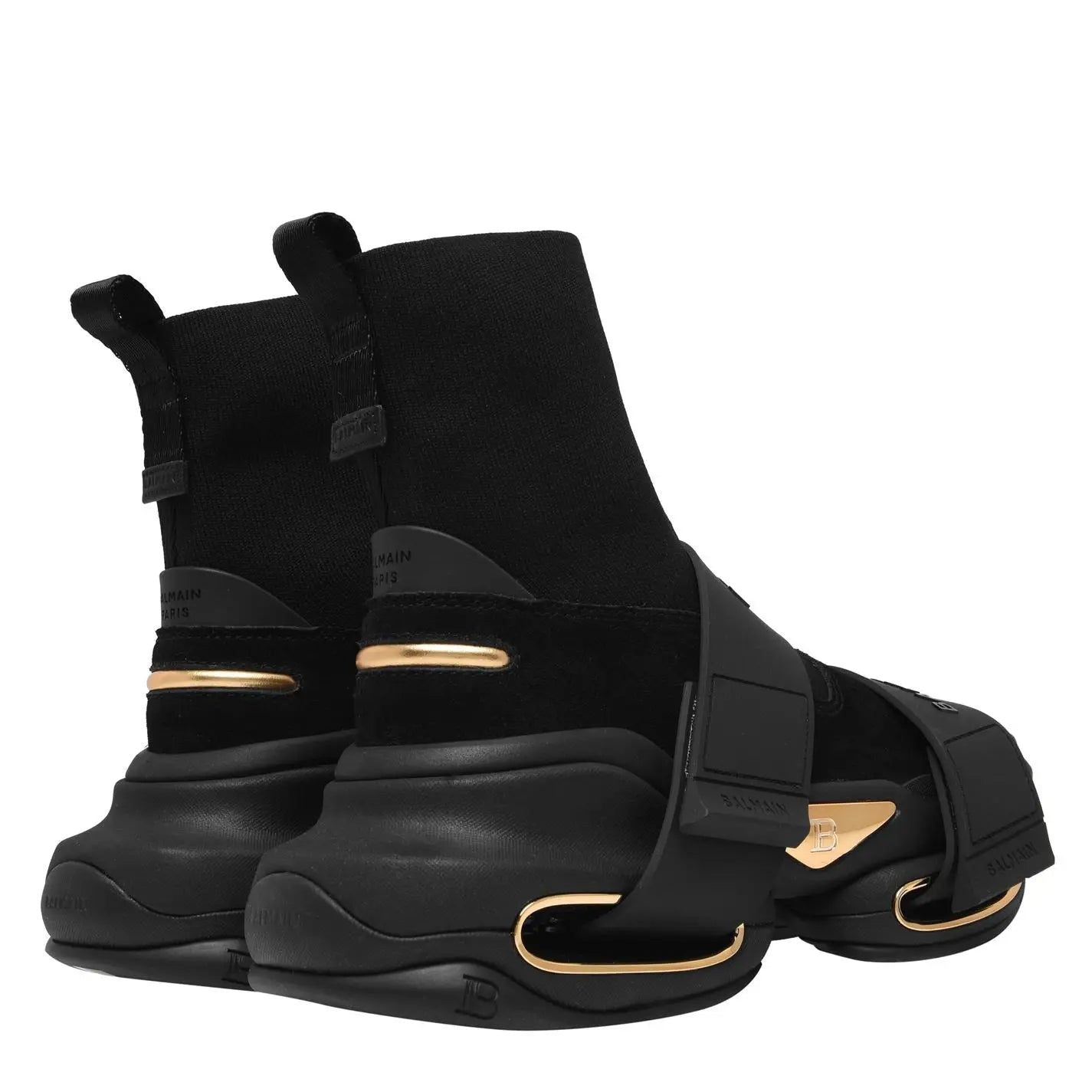 BALMAIN - HIGH TOP LEATHER SNEAKERS - https://treadfitpro.com/