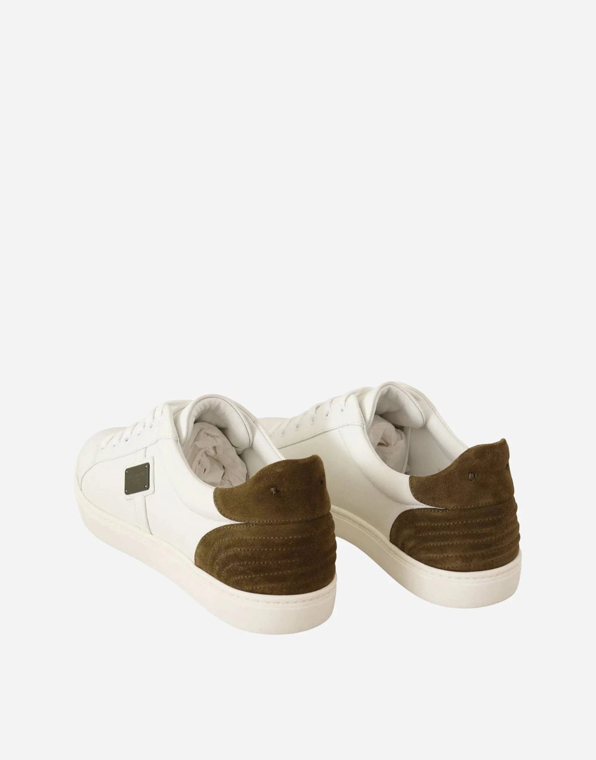 Leather Low Top Sneakers With Plaque-Logo